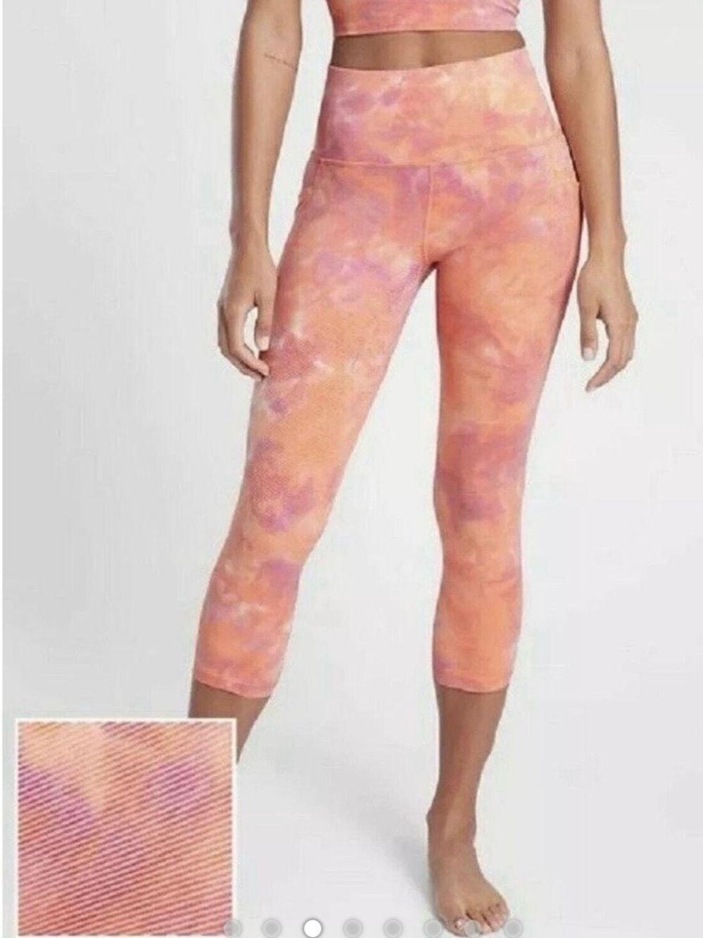 Athleta Tie-Dye Capri Stash Pocket Leggings Yoga Size M N0667
